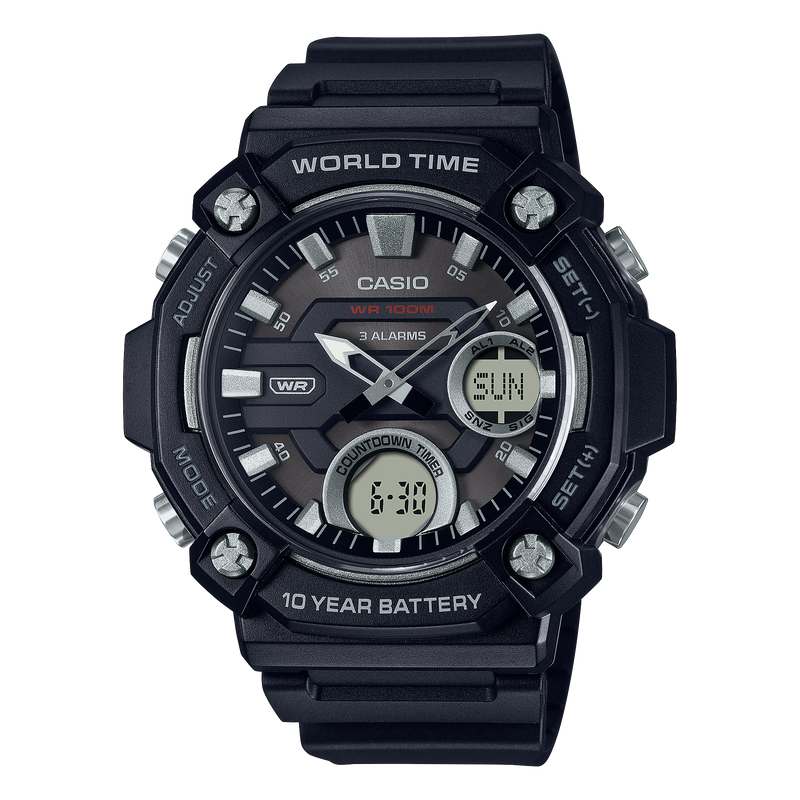 Casio World Time Quartz (Analog-Digital) 52mm Watch – Resin