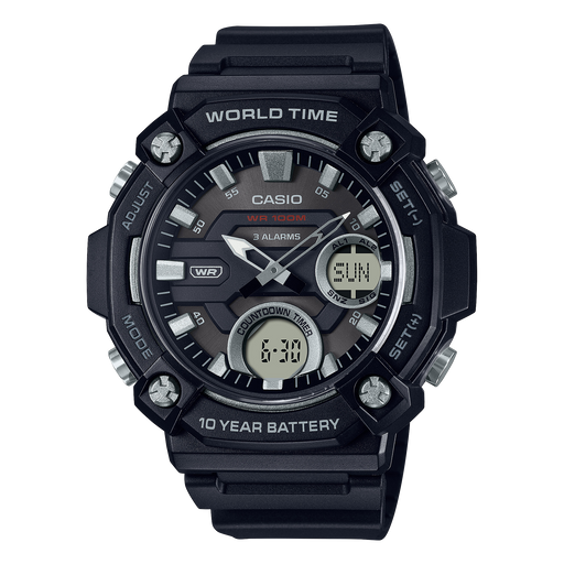 Casio World Time Quartz (Analog-Digital) 52mm Watch – Resin