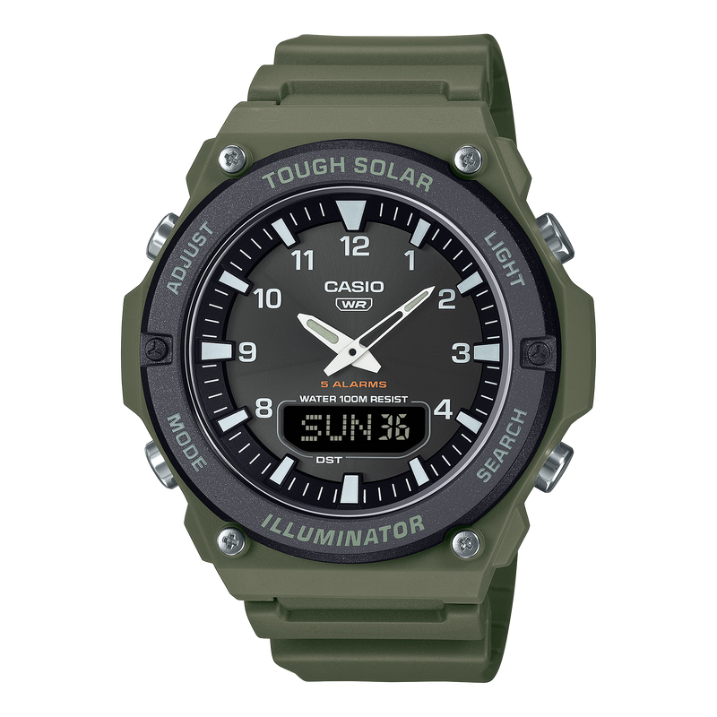 Casio Solar Analog-Digital Quartz 50mm Watch – Resin