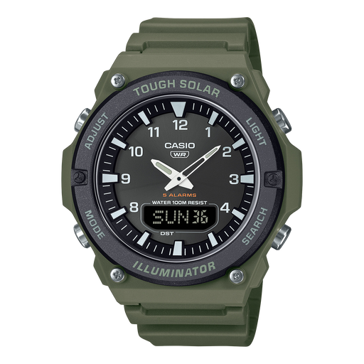 Casio Solar Analog-Digital Quartz 50mm Watch – Resin
