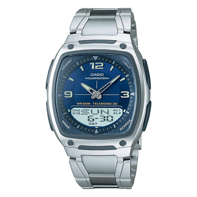 Casio Data Bank Analog-Digital Quartz 39mm Watch – Stainless steel