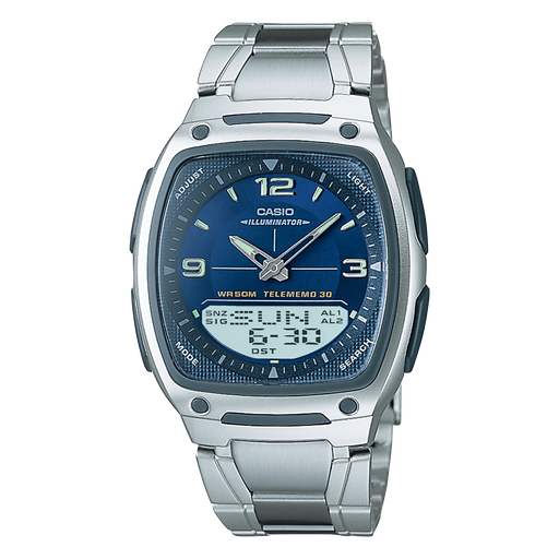 Casio Data Bank Analog-Digital Quartz 39mm Watch – Stainless steel