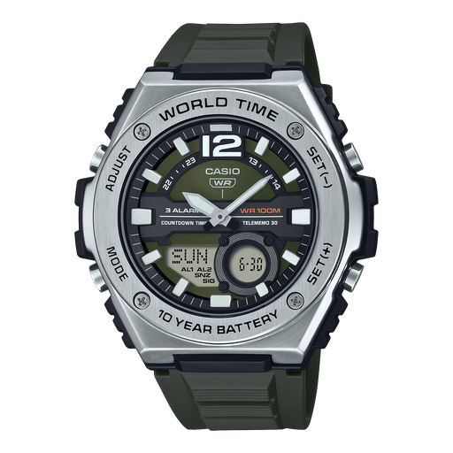 Casio World Time Analog-Digital Quartz 51mm Watch – Resin