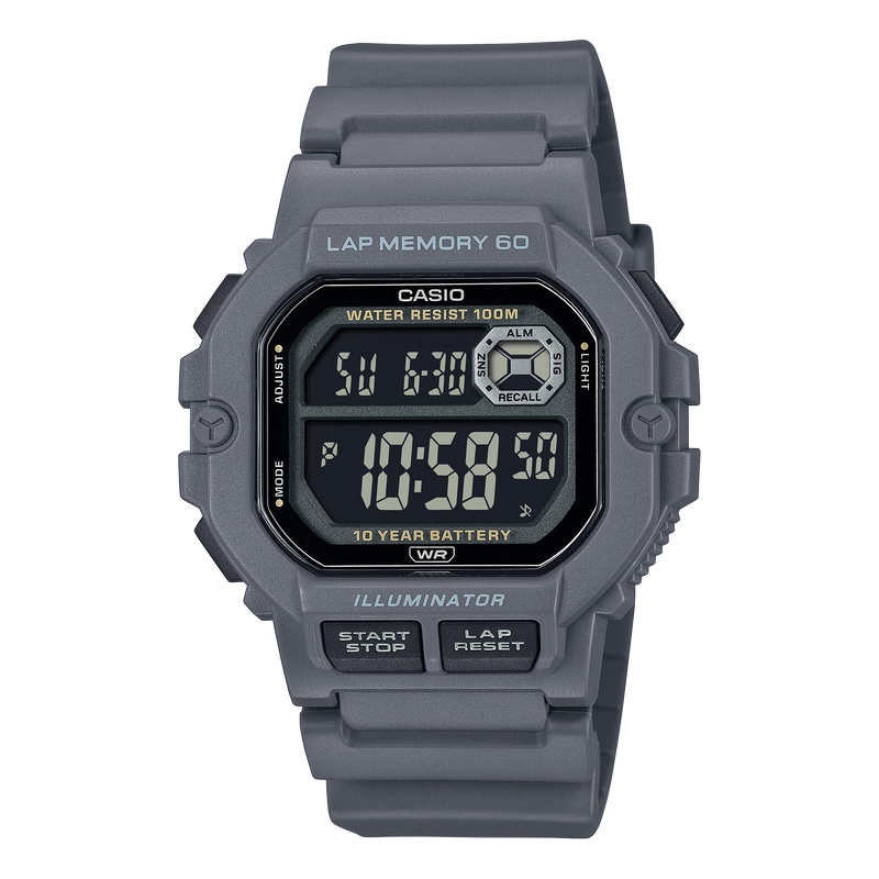 Casio 60 Lap Digital Quartz 44mm Watch – Resin