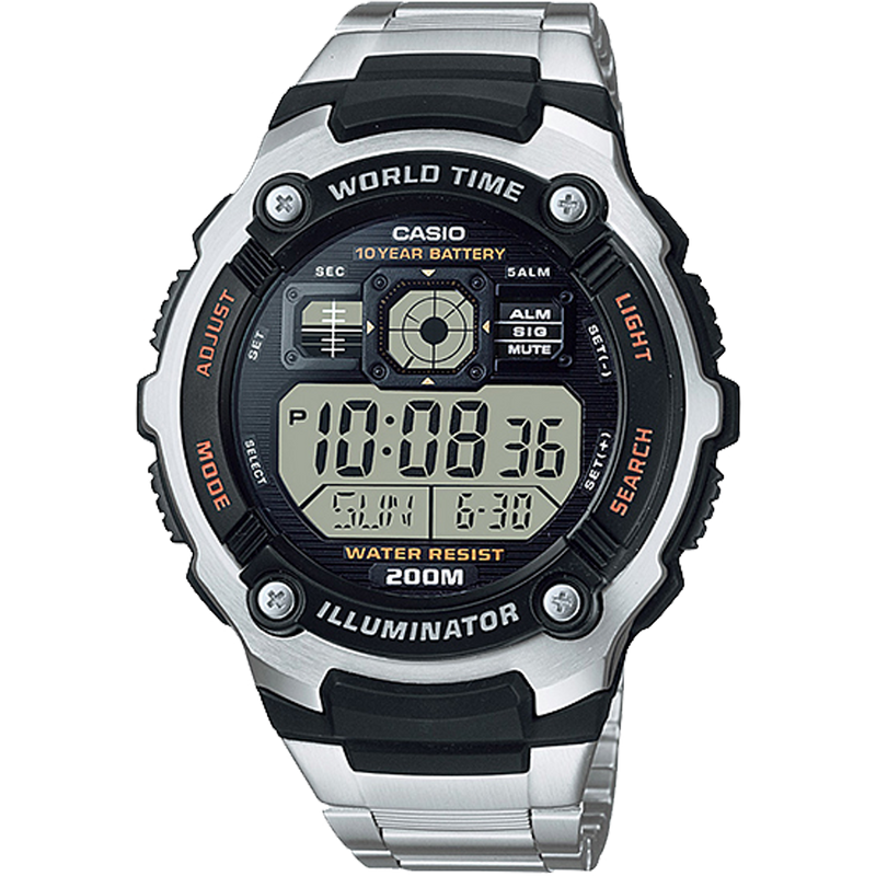 Casio World Time-200 M Digital Quartz 48mm Watch