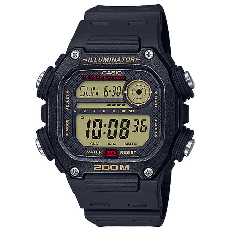 Casio 200 Meter Digital Quartz 50mm Watch – Resin