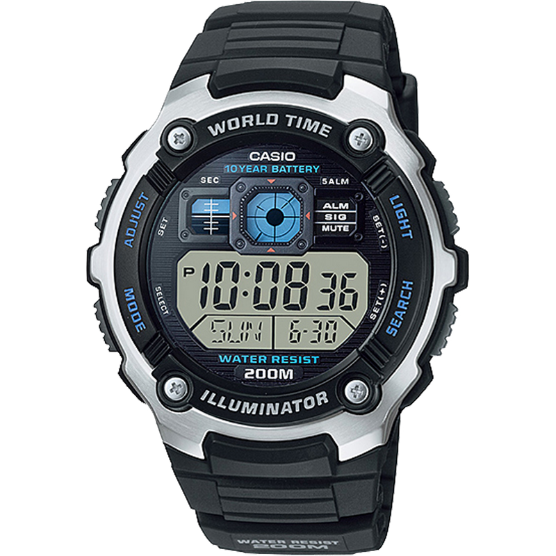 Casio World Time-200 M Digital Quartz 48mm Watch
