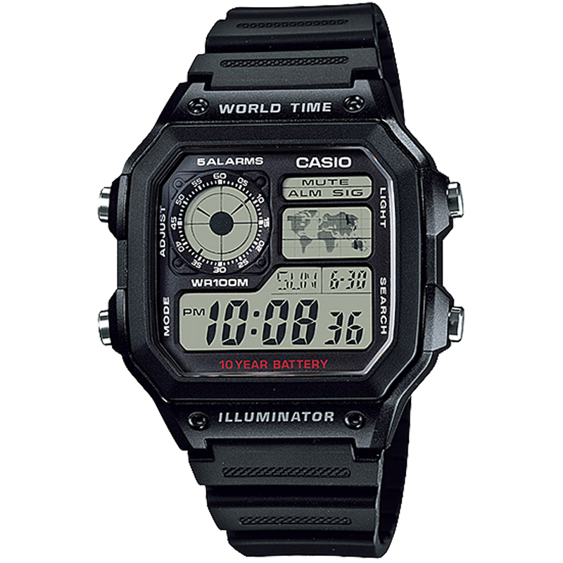 Casio World Time Digital Quartz 42mm Watch