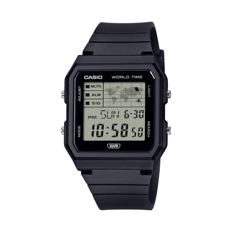 Casio World Time Digital Quartz 34mm Watch – Bio-based resin