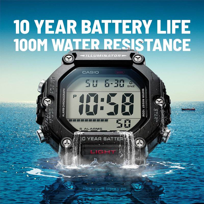 Casio 10 Year Batt Digital Quartz 50mm Watch – Resin