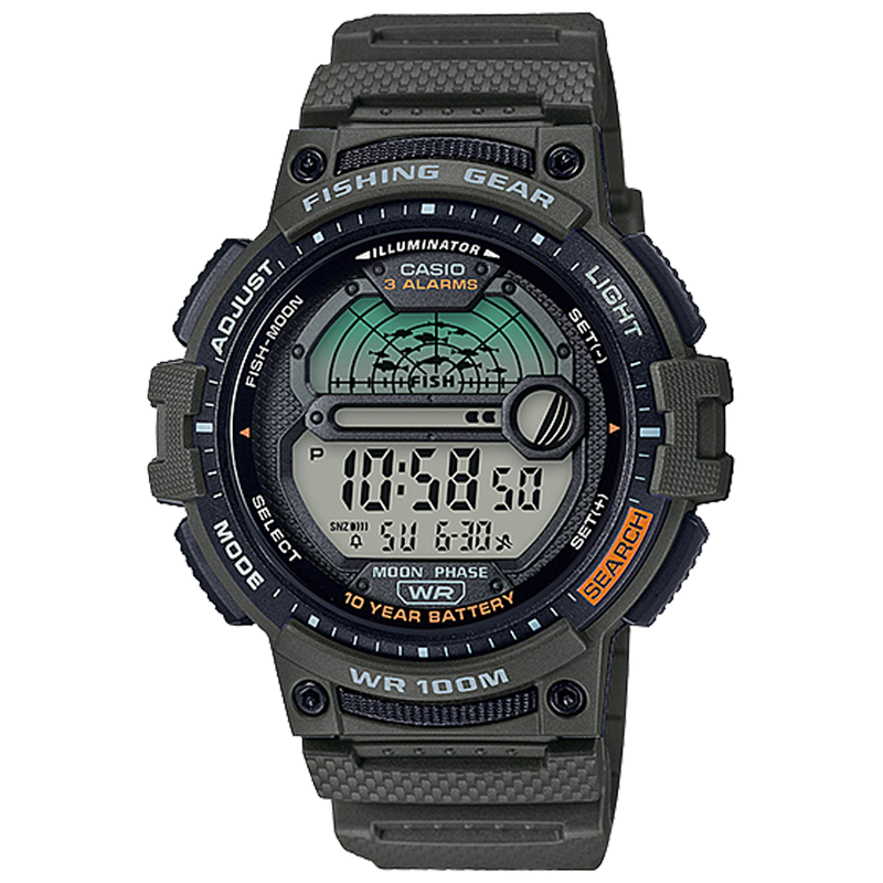 Casio Fishing Gear Digital Quartz 47mm Watch – Resin