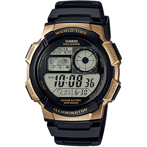 Casio World Time Digital Quartz 45mm Watch