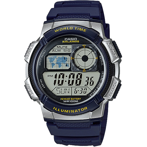 Casio World Time Digital Quartz 45mm Watch