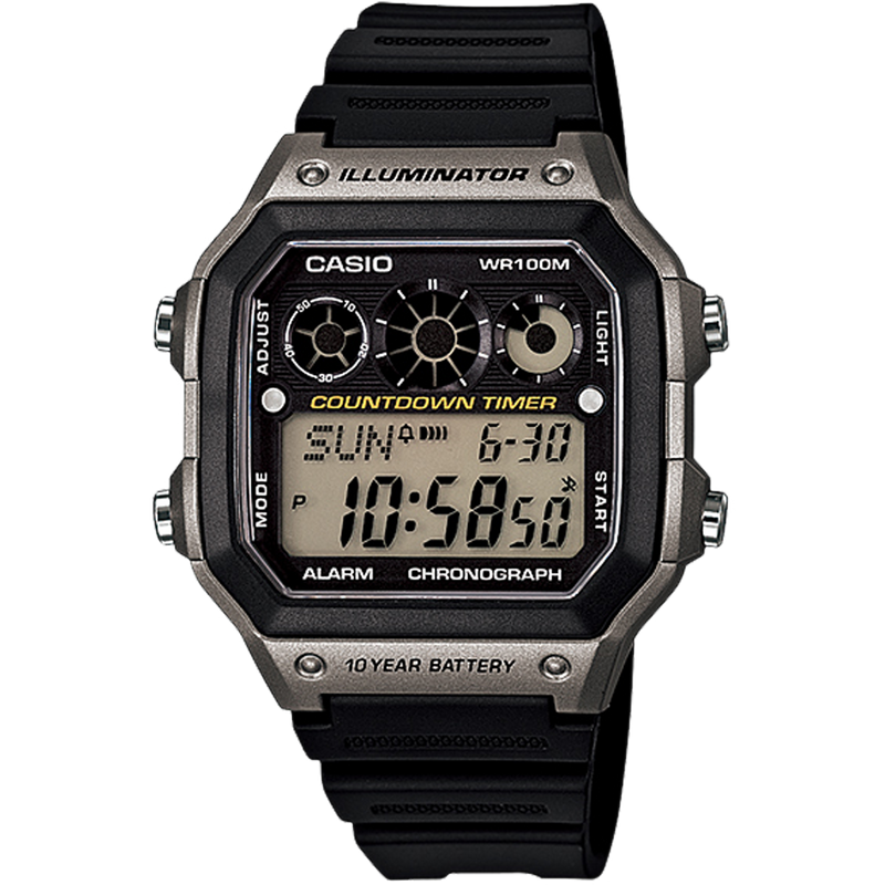 Casio 10 Year Battery Digital Quartz 42mm Watch – Resin