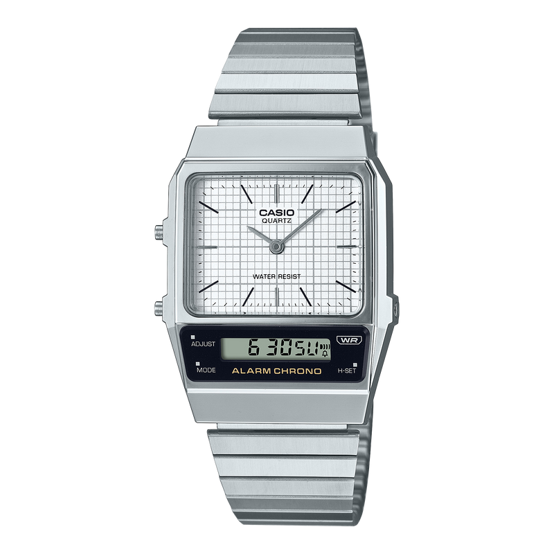 Casio Ana Digi Quartz (Casio Vintage) 32mm Watch – Stainless Steel