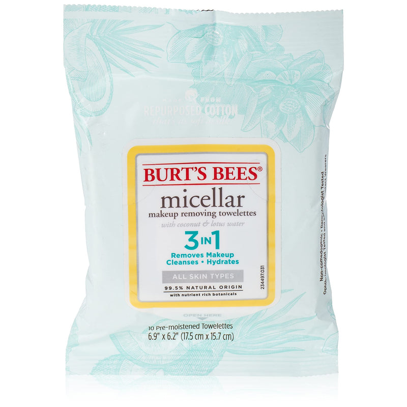 Burt's Bees Micellar Makeup Removing Towelettes Coconut And Lotus Wate