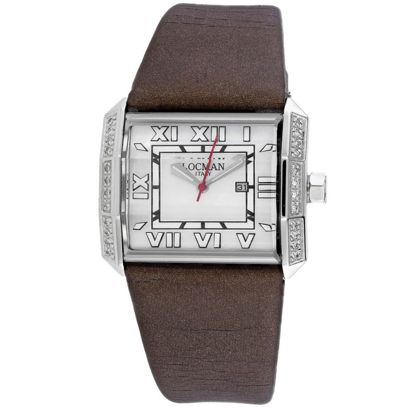 Locman Women's Diamond Classic 232MOPWHD Strap Mother of Pearl Dial Quartz Movement Buckle Clasp 37mm Rectangle Watch