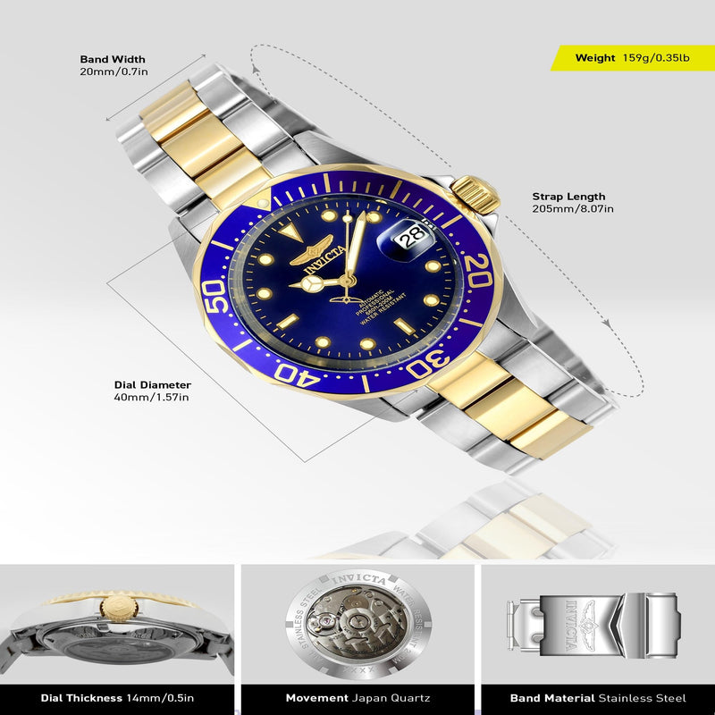 Invicta Pro Diver Men's Quartz 40mm Watch – Stainless Steel