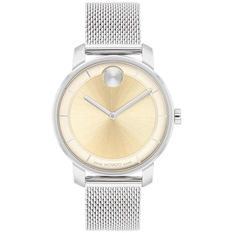 Movado Women's Bold Access 3601070 Bracelet Gold Dial Quartz Movement Sliding Clasp 34mm Round Watch