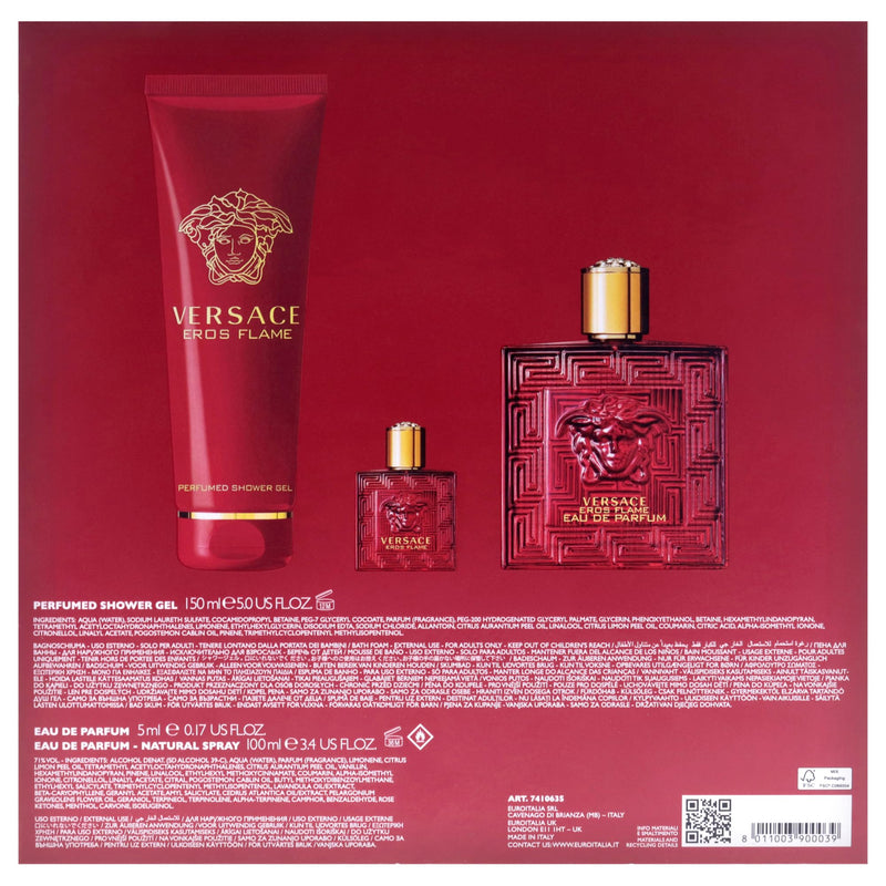 Versace Eros Flame Men's Eau De Parfum Gift Set