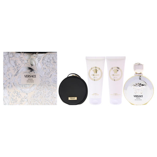Versace Eros Pour Femme 2025(h B)4pc ( B L S G Make Up Case) Women's Eau De Parfum Gift Set