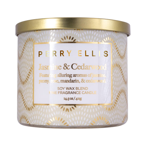 Perry Ellis Soy Wax Blend 3 Wick Candle Jasmine & Cedarwood