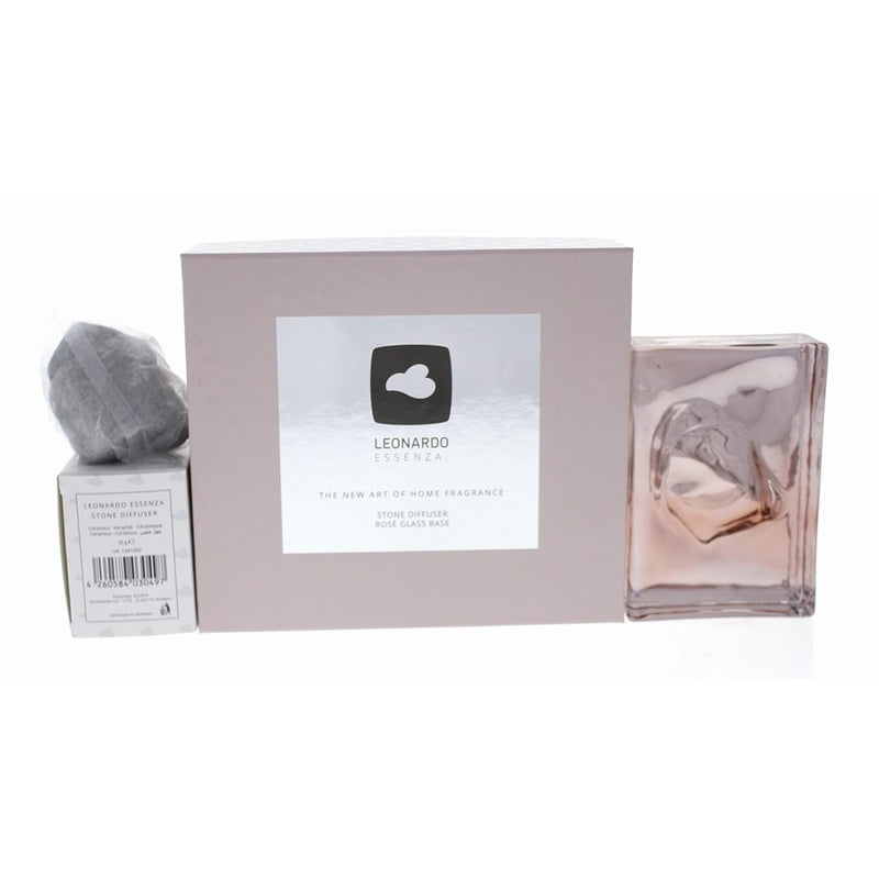 Essenza Stone Diffuser Set - Rose by Leonardo for Unisex - 2 Pc Set Glass Base, Diffuser Stone