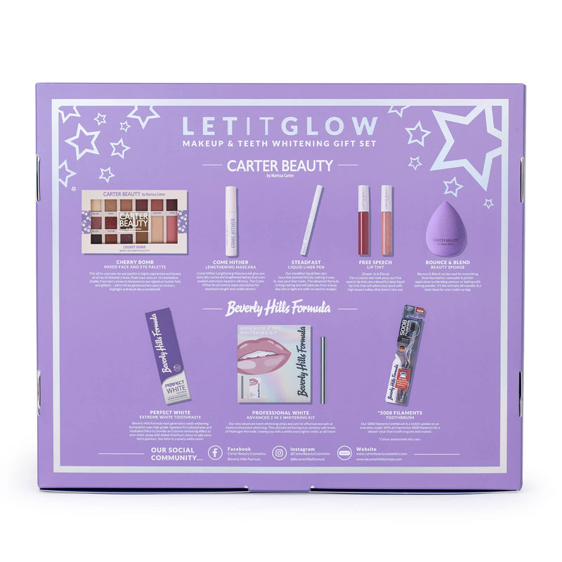 Carter Beauty Let It Glow Make Up And Teeth Whitening Women's Gift Set