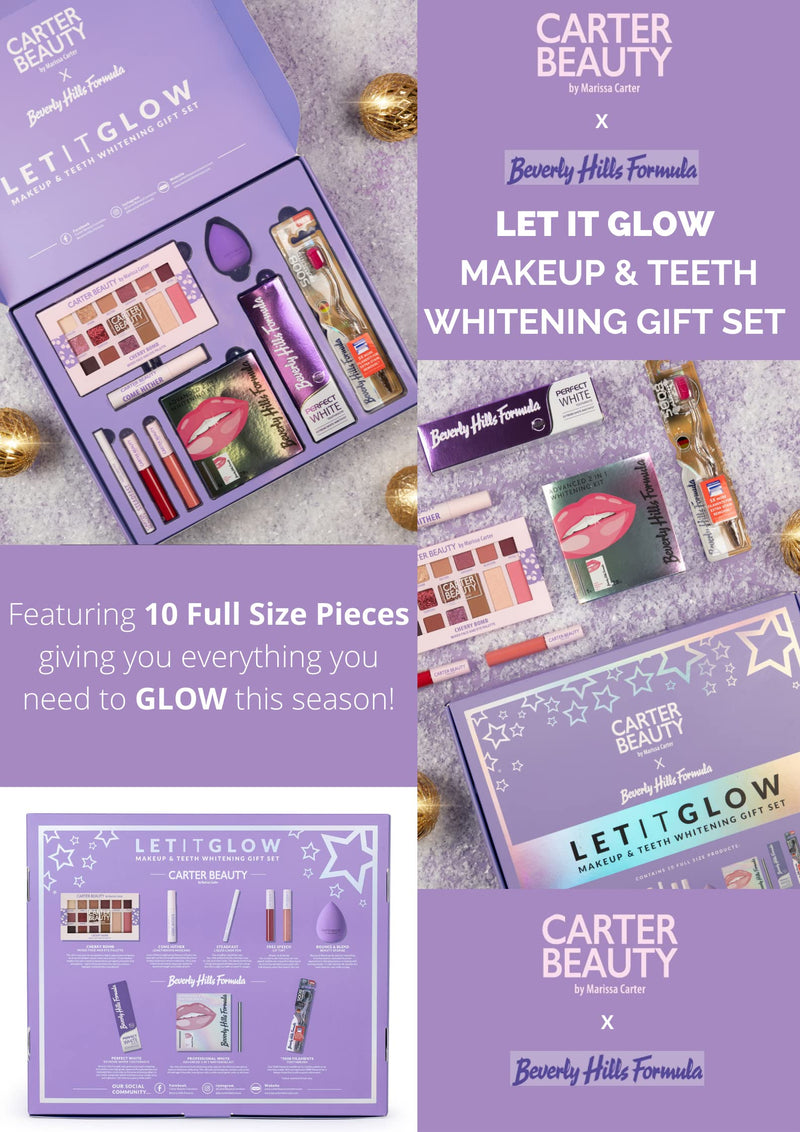 Carter Beauty Let It Glow Make Up And Teeth Whitening Women's Gift Set