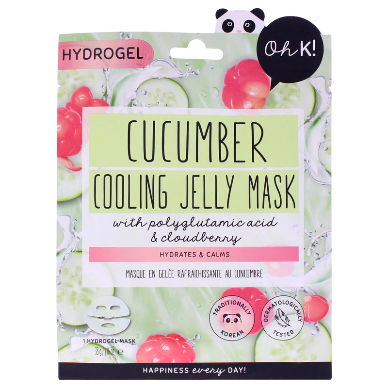 Oh K! Hydrogel Sheet Mask Cucumber Cooling Jelly Unisex Gift Set