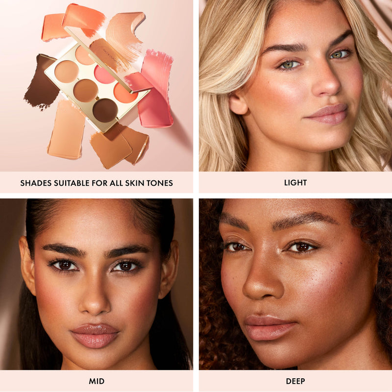 Iconic London Multi-Use Cream Blush Bronze And Highlight Palette