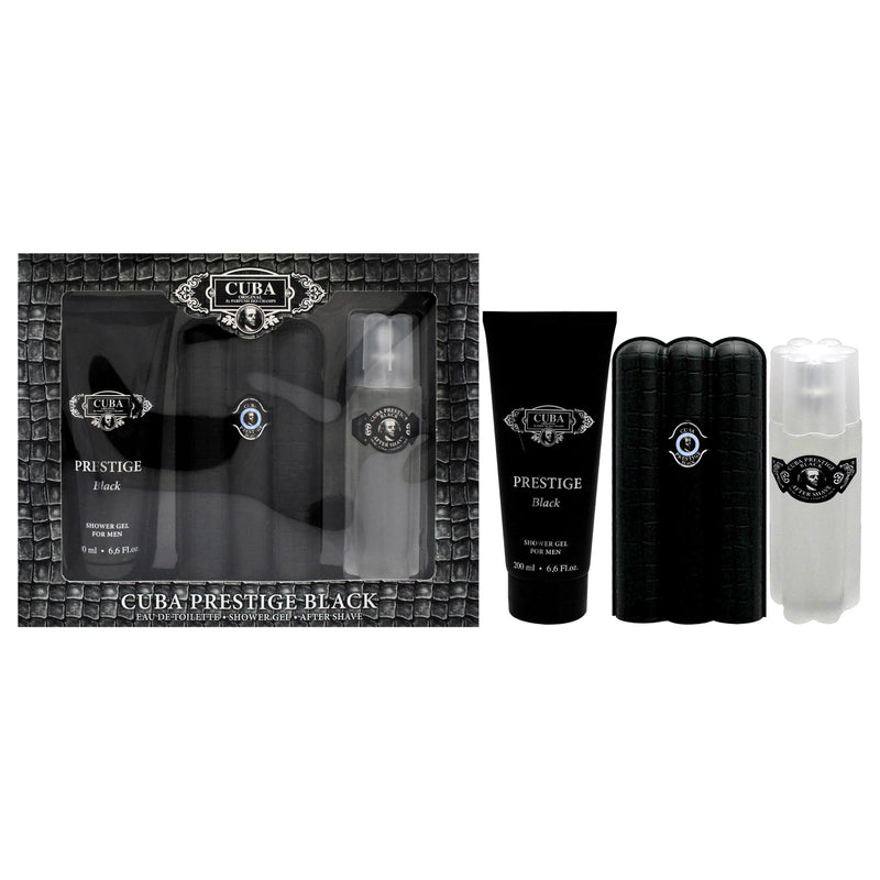 Cuba Prestige Black Men's Eau De Toilette Gift Set