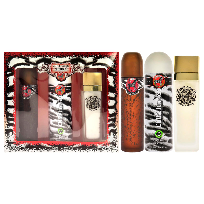 Cuba Jungle Zebra Women's Eau De Parfum Gift Set