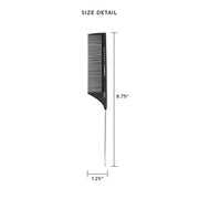 Cricket Carbon Comb Seamless Medium Tooth Pattern Metal Rattail C55 Unisex Gift Set