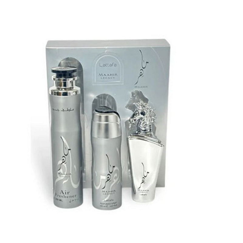 Lattafa Men's Maahir Legacy 3pcs EDP Gift Set