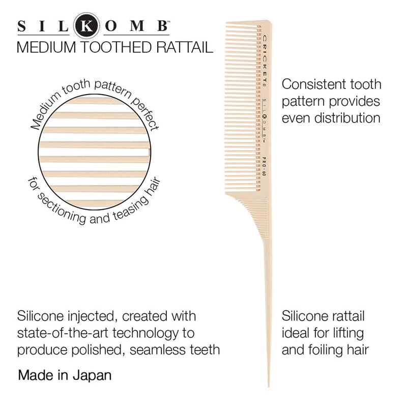 Cricket Silkomb Medium Toothed Rattaail Pro-60 Unisex Gift Set