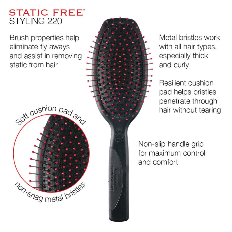 Cricket Static Free Brush 220 Styling Unisex Gift Set