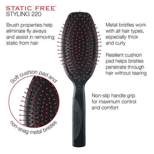 Cricket Static Free Brush 220 Styling Unisex Gift Set