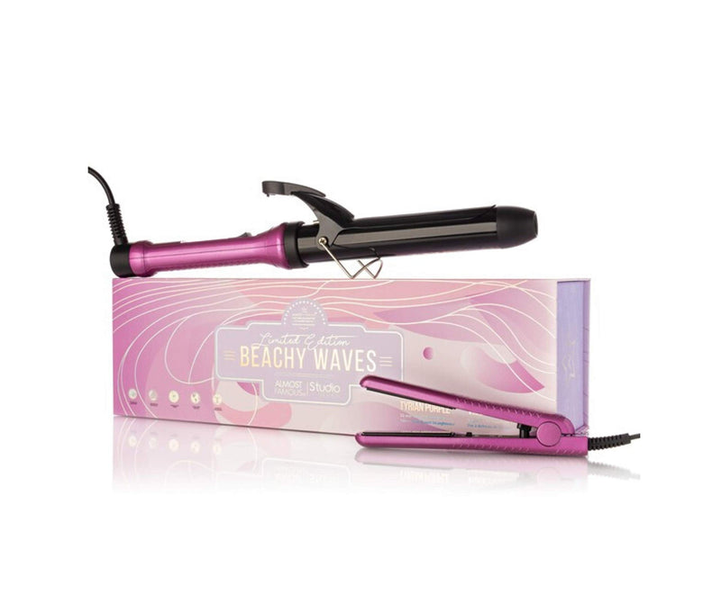 Almost Famous Beach Wave Babe 2 With Curling Wand & To-Go Tyrian Purple Gift Set