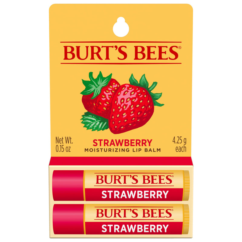 Burts Bees Strawberry Moisturizing Lip Balm Twin Pack