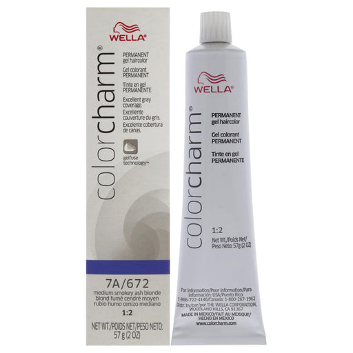 Wella Color Charm Permanent Hair Color Gel 7a 672 Medium Smokey