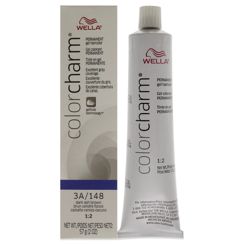 Wella Color Charm Permanent Hair Color Gel 148 3a Dark Ash Brown