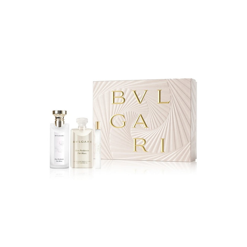 Eau Parfumee The Blanc by Bvlgari for Women - 3 Pc Gift Set 2.5oz EDT Spray, 0.33oz EDT Spray (Mini), 2.5oz Body Shower Gel