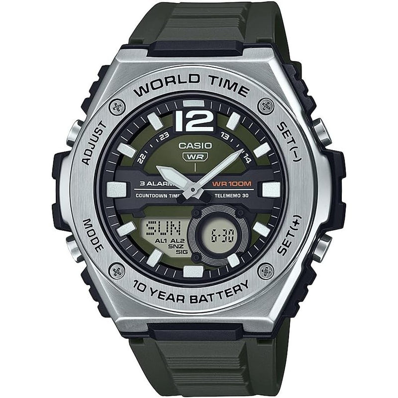 Casio World Time Analog-Digital Quartz 51mm Watch – Resin
