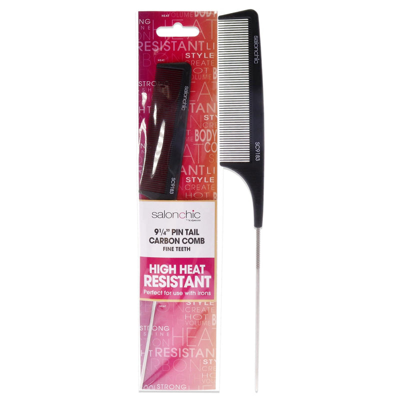 Salonchic Pin Tail Carbon Comb High Heat Resistant Fine Teeth Unisex Gift Set