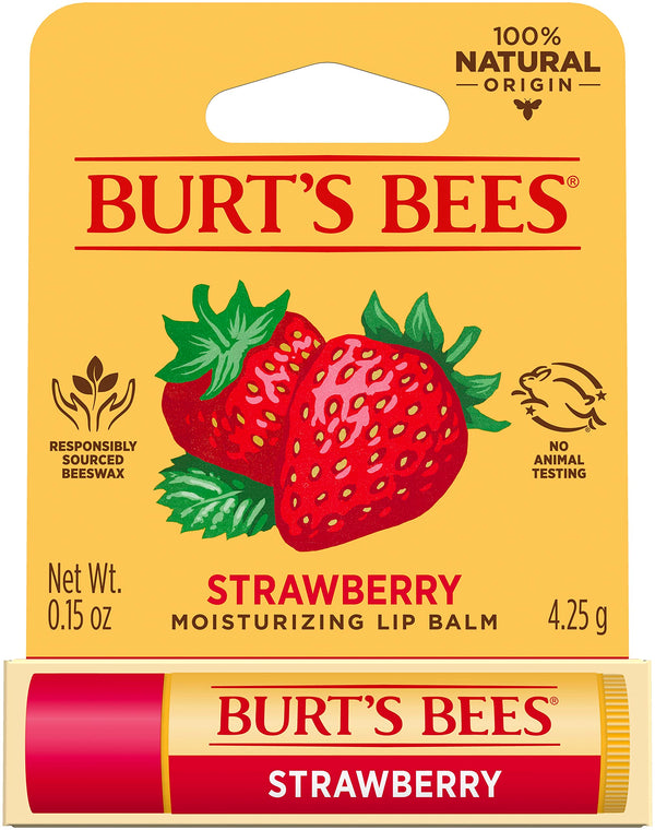 Burts Bees Strawberry Moisturizing Lip Balm Blister