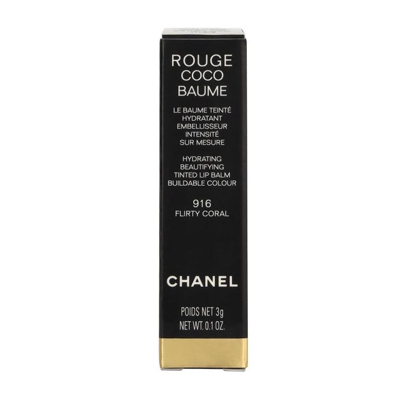 Chanel Rouge Coco Baume Hydrating Beautifying Tinted Lip Balm #916 Flirty Coral