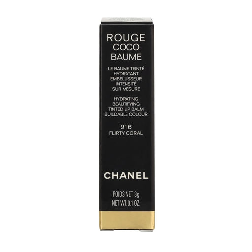Chanel Rouge Coco Baume Hydrating Beautifying Tinted Lip Balm #916 Flirty Coral