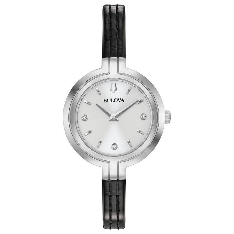 Bulova Men's Rhapsody 96P211 Strap White Dial Quartz Movement Buckle Clasp 30mm Round Watch