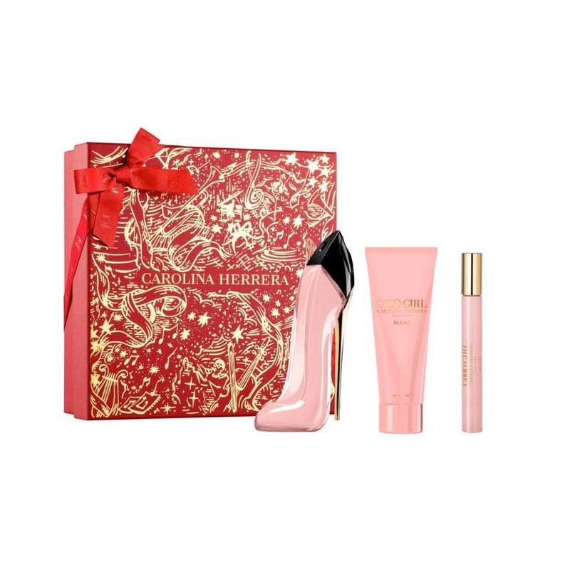 Carolina Herrera Good Girl Blush 3 Pcs Set: 2.7 Eau De Parfum Spray + 0.34 Eau De Parfum Spray + 3.4 Body Lotion.